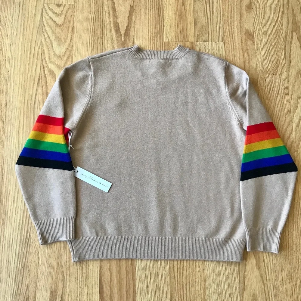 Young Fabulous & Broke Rainbow Sweater Size M/L - Picture 4 of 6